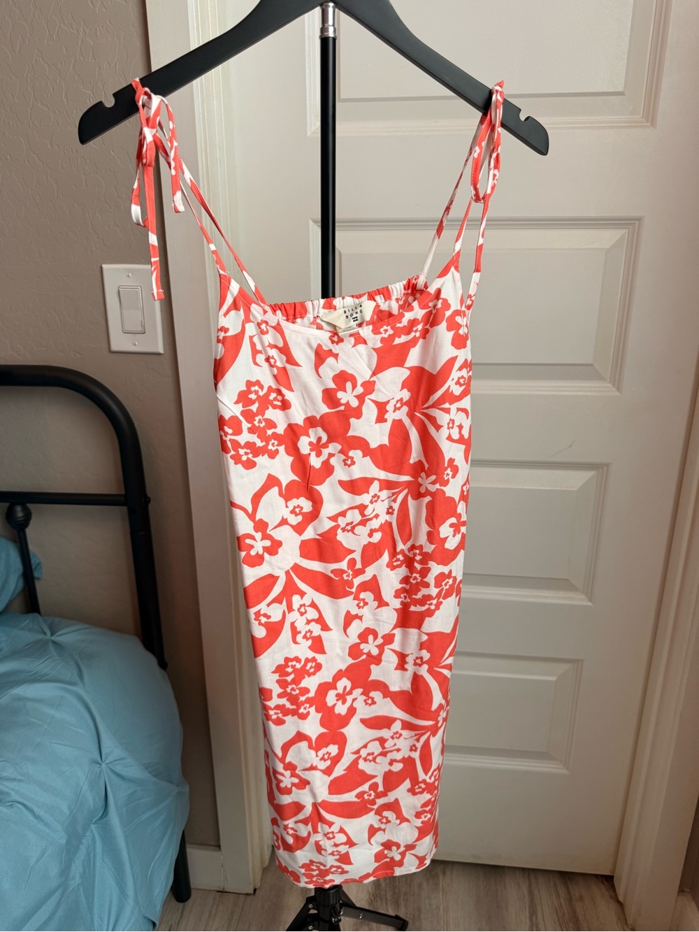 Billabong Coral and White Floral Strap Sundress